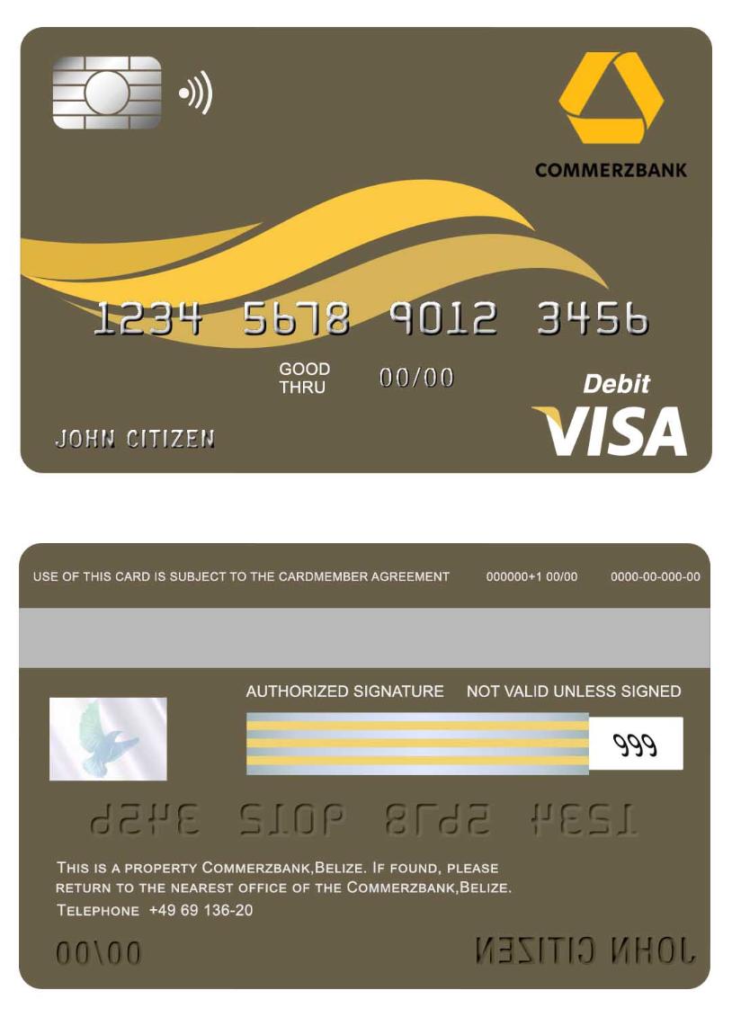 Belize Commerzbank visa card